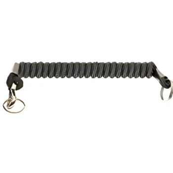 Economy Range Coiled Lanyard with Split Rings and Clip